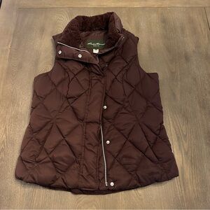 Eddie Bauer Puffer Vest Goose Down Maroon EB650‎ Size Medium Zip